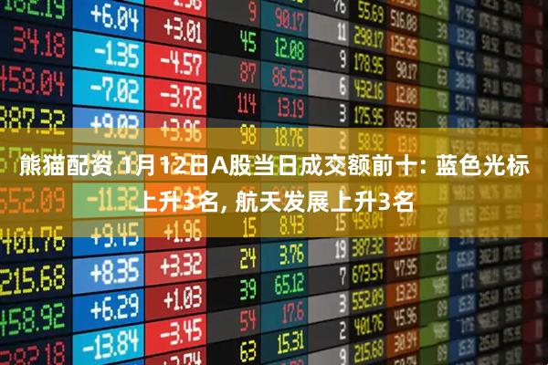 熊猫配资 1月12日A股当日成交额前十: 蓝色光标上升3名, 航天发展上升3名